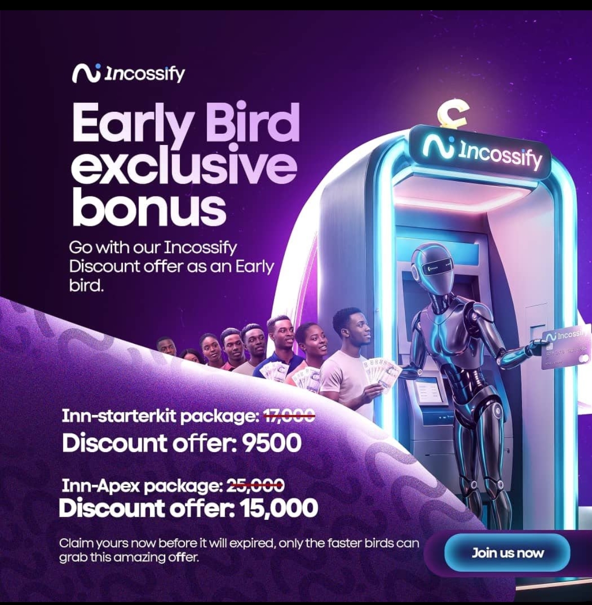 Incossify early bird package prices